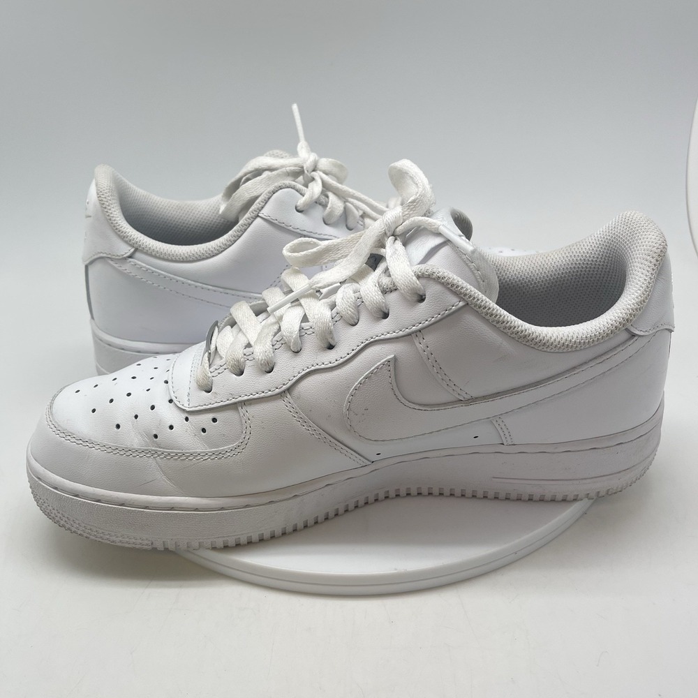 Nike Air Force‎ 1 07 Sneakers Mens 9.5 White Leather CW2288-111 Casual Shoes - Picture 8 of 11